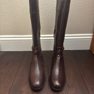 Brand New Luxury Brown Leather Riding Boots